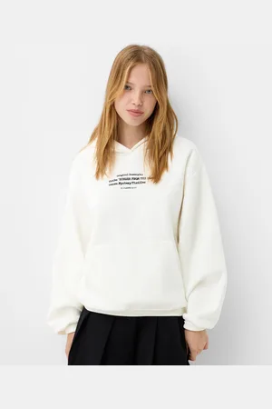 Bershka Felpa Cappuccio Stampa Donna L