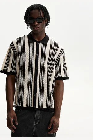 Bershka Camicia A Maniche Corte Strutturata A Righe Uomo M