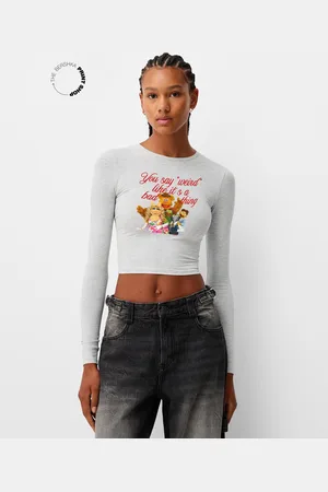 Bershka Maglietta Muppets Maniche Lunghe Donna L