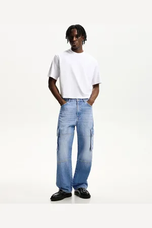 Bershka Jeans Baggy Cargo Uomo 38 (Eu 32)