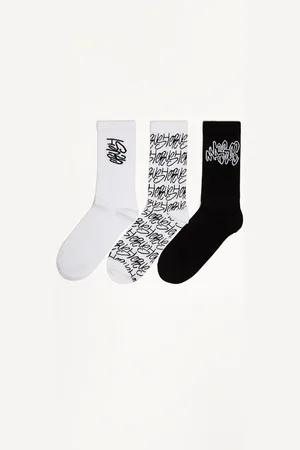 Bershka Pack 3 Paia Di Calzini Stampati Uomo