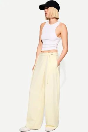 Bershka Pantaloni Tailored Fit Con Vita Incrociata Donna 40 (Eu 36)