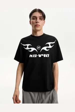 Bershka Maglietta Maniche Corte Stampa Uomo M