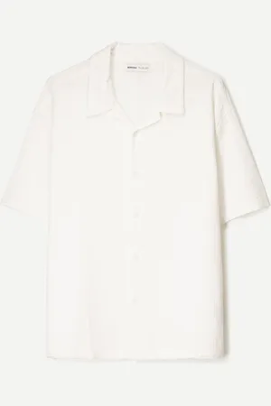 Bershka Camicia A Maniche Corte Con Texture Uomo S
