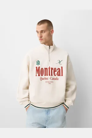 Bershka Felpa Cerniera Stampa Uomo S