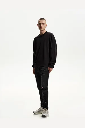 Bershka Jeans Super Skinny Strappi Uomo 48 (Eu 42)