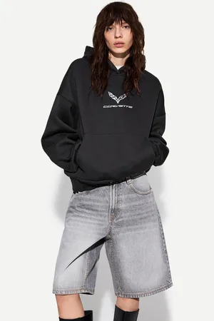 Bershka Felpa Corvette Con Cappuccio Donna S