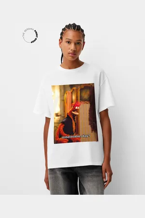 Bershka Maglietta Muppets Maniche Corte Oversize Donna Xs