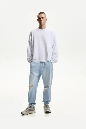 Bershka Jeans Jogger Strappi Uomo Xs