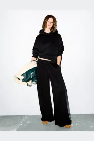 Bershka Pantaloni Superwide Leg In Felpa Donna M