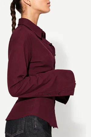 Bershka Camicia Attillata Con Maniche A Campana Donna Xs