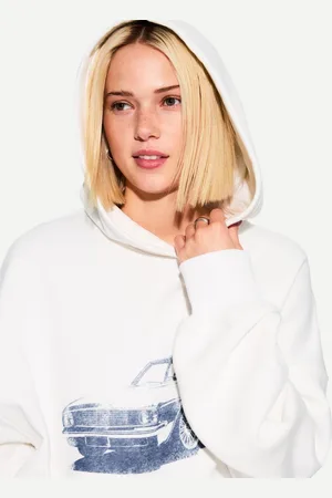 Bershka Felpa Cappuccio Stampa Donna M