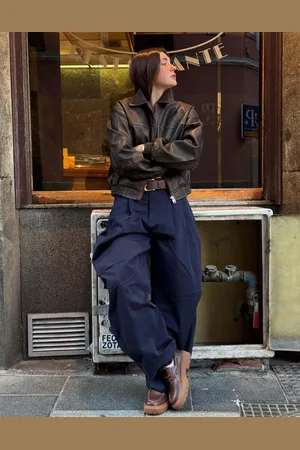 Bershka Pantaloni Balloon Con Pinces Donna 42 (Eu 38)