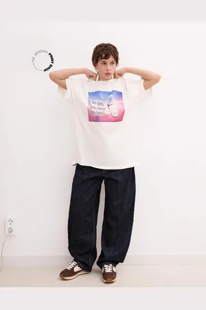 Bershka Maglietta Wearable Art A Maniche Corte Oversize Donna Xs