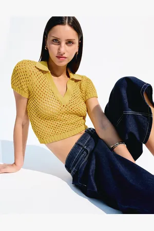 Bershka Maglia A Maniche Corte Con Collo A Polo In Rete Donna S