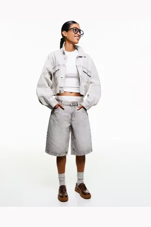Bershka Shorts In Denim Baggy Donna 40 (Eu 36)