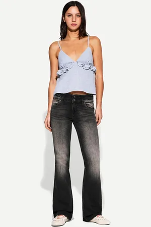 Bershka Jeans Bootcut Low Waist Donna 36 (Eu 32)