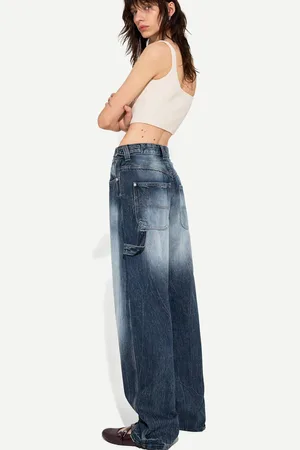 Bershka Jeans Balloon Carpenter Regolabili Donna 48 (Eu 44)