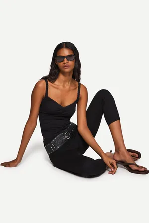 Bershka Top Spalline Pizzo Donna Xl