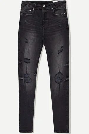 Bershka Jeans Super Skinny Strappi Uomo 48 (Eu 42)