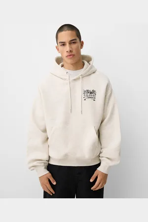 Bershka Felpa Cappuccio Boxy Stampa Uomo Xs