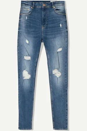 Bershka Jeans Super Skinny Strappi Uomo 42 (Eu 36)