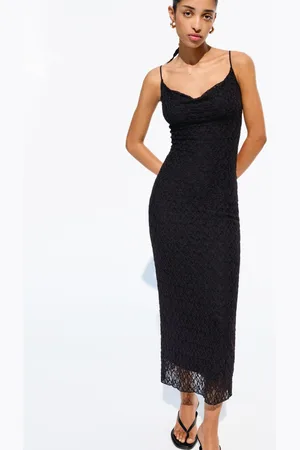 Bershka Vestito Midi In Pizzo Donna Xs