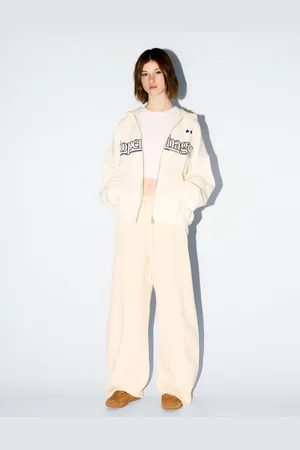 Bershka Felpa Cerniera Cappuccio Stampa Donna Xs