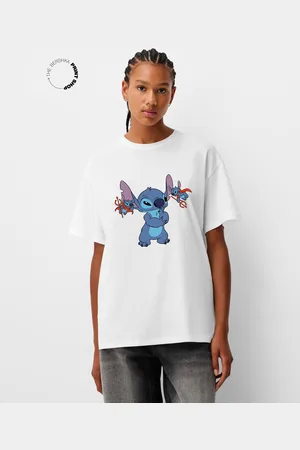 Bershka Maglietta Lilo & Stitch A Maniche Corte Oversize Donna Xs