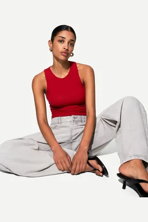 Bershka Canotta Arricciata Donna M