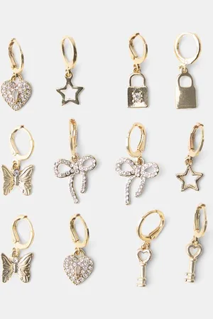 Bershka Pack 6 Orecchini Brillanti Donna