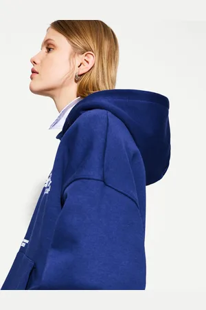 Bershka Felpa Cappuccio Stampa Donna L