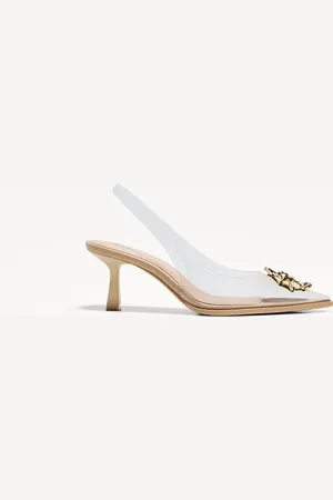 Bershka Scarpe Con Tacco In Vinile Con Dettaglio Metallico Donna 36