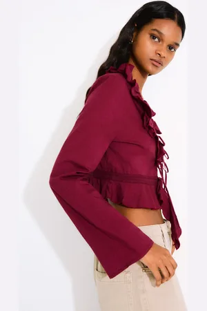 Bershka Camicetta Con Volant E Fiocco Donna L