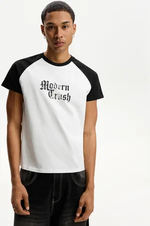 Bershka Maglietta Maniche Corte A Contrasto Stampa Uomo M