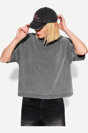 Bershka Maglietta A Maniche Corte Boxy Heavy Cotton Donna S