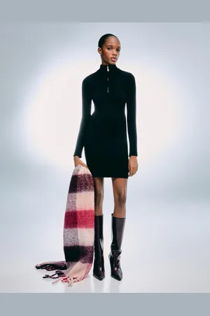 Bershka Vestito Mini A Coste Con Cerniera Donna M