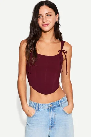 Bershka Top A Corsetto Fiocchi Donna M