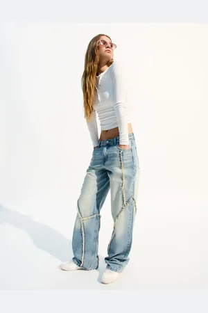 Bershka Jeans Baggy Frange Donna 10-12