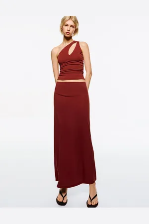 Bershka Top Asimmetrico In Misto Modal Donna Xs