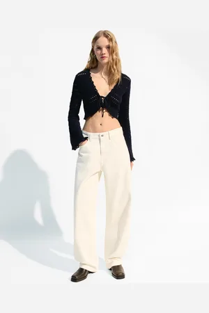Bershka Cardigan Traforata Misto Lino Donna Xxs