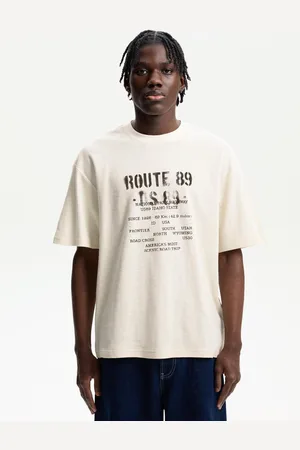 Bershka Maglietta Maniche Corte Stampa Uomo Xs
