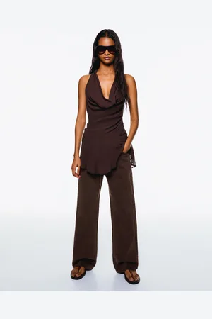 Bershka Jeans Straight Wide Leg Donna 42 (Eu 38)