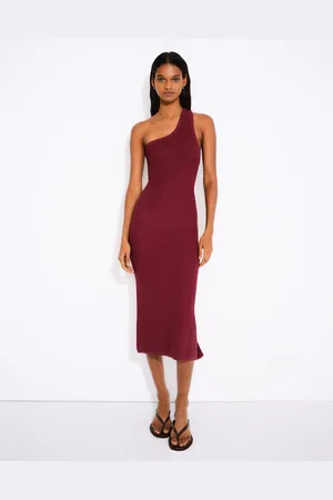 Bershka Vestito Midi Asimmetrico Semplice Donna S