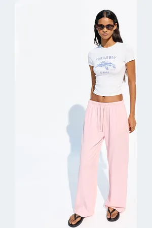 Bershka Pantaloni Misto Lino Con Elastico In Vita Donna 10-12
