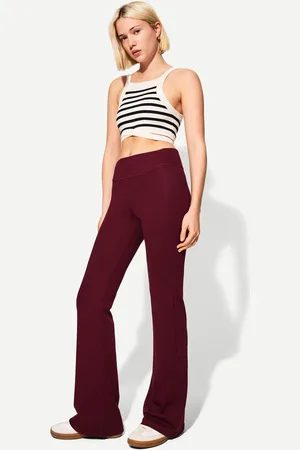 Bershka Pantaloni A Campana Vita Canneté Donna S