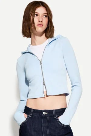 Bershka Felpa In Misto Modal Con Cerniera E Cappuccio Donna S