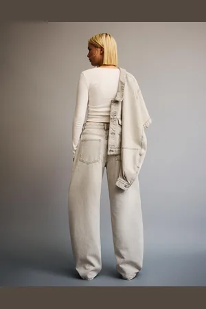 Bershka Jeans Wide Leg Barrel Donna 36 (Eu 32)