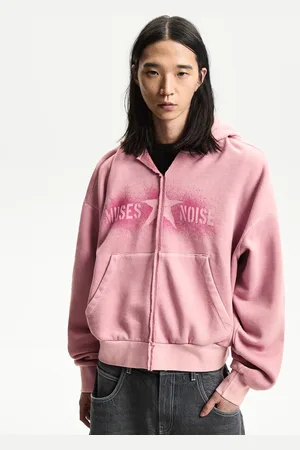 Bershka Felpa Cappuccio Cropped Stampa Uomo S