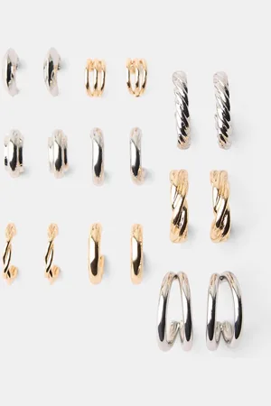 Bershka Pack 9 Orecchini A Cerchio Donna
